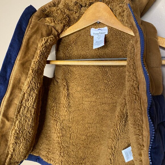 Boys 2T Corduroy Fleece Lined Tommy Bahama Puffer Vest With Hood - Picture 9 of 10